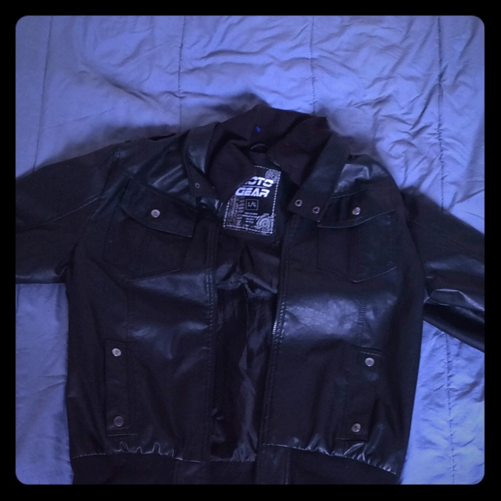 Loose leather jacket